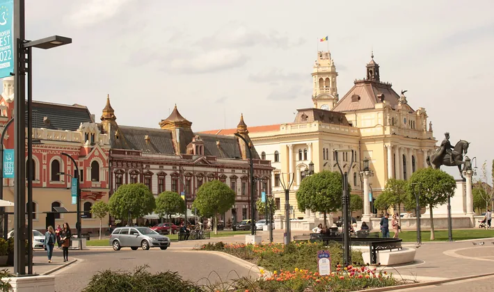 Secesijos pastatai Oradėjos centre